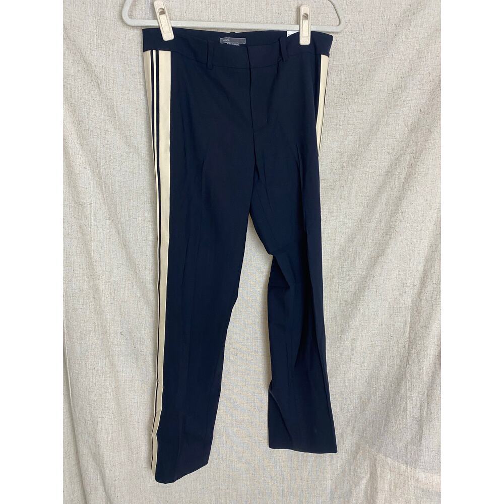 Vince Women Blue Wool Striped Pants Size 6